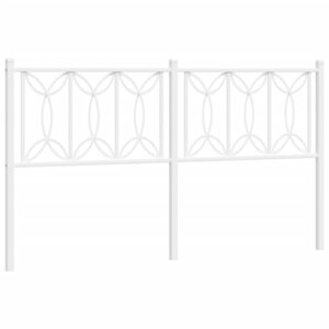 vidaXL Tête de lit métal blanc 160 cm