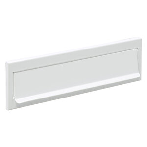 Entrée de boîte aux lettres en acier pour porte  mur  C-603  23 x 3 cm  Blanc