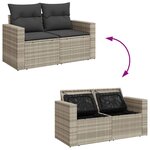 vidaXL Salon de jardin 8 Pièces avec coussins gris clair résine tressée