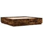 vidaXL Cadre de lit avec LED sans matelas chêne fumé 180x200 cm
