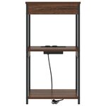 vidaXL Table de nuit avec station de chargement Chêne marron
