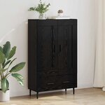 vidaXL Haut Armoire Chêne noir 69 5 x 31 x 115 cm Bois d'ingénierie