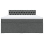 vidaXL Sommier à lattes de lit avec matelas Gris foncé 180x200cm Tissu