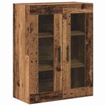 vidaXL Haut Armoire 2 Pièces Bois Ancien Bois Aggloméré et Verre