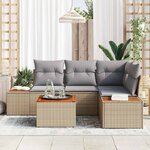 vidaXL Ensemble de canapé de jardin 5 Pièces beige et gris clair