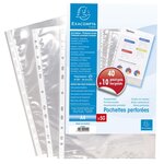 Sachet de 50 pochettes perforées polypropylène lisse 6/100e - A4 - Cristal x 20 EXACOMPTA