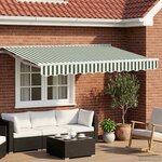 vidaXL Auvent rétractable électrique Vert et blanc 3 x 2 5 m
