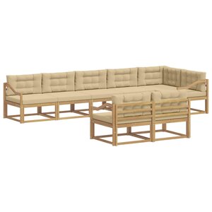 vidaXL Ensemble de canapés d'extérieur 6 pc Blanc et Beige Polyester