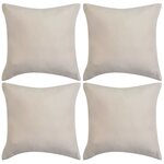 vidaXL Housse de coussin 4 Pièces 40 x 40 cm Polyester Faux Daim Beige