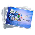 Sachet 10 Pochettes Perforées Polypropylène Lisse A3 Pliées - Incolore - X 5 - Exacompta