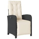 vidaXL Ensemble à manger de jardin coussins 5Pièces Noir Résine tressée
