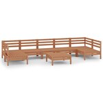 vidaXL Salon de jardin 8 Pièces Marron miel Bois de pin massif