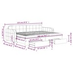 vidaXL Lit de jour avec gigogne et tiroirs jaune 80x200 cm velours