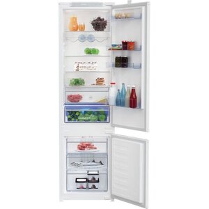 Réfrigérateur combiné encastrable beko - 289l (220+69l) - froid ventilé - l54x h193 5cm - blanc