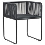 vidaXL Ensemble à manger de jardin 7 Pièces PVC résine tressée noir