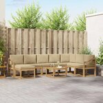 vidaXL Ensemble de canapés d'extérieur 9 Pièces Blanc et Beige