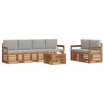 vidaXL Ensemble de canapés d'extérieur 7 Pièces Gris Naturel et Clair