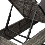 vidaXL Chaiselongue double avec toit et rideaux avec des rideaux Gris