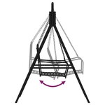 vidaXL Balancelle 124 cm Noir Acier