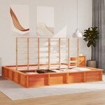vidaXL Lit avec rangement relevable  marron ciré  180 x 200 cm  en bois de pin massif