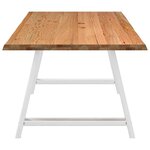 vidaXL Table à manger et bord naturel bois massif chêne rectangulaire