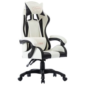 vidaXL Fauteuil de jeux vidéo Blanc Similicuir