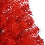 vidaXL Demi sapin de Noël artificiel avec support Rouge 120 cm PVC