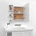 vidaXL Armoire à miroir avec LED Blanc brillant 70x16 5x60 cm