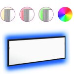 vidaXL Miroir de salle de bain LED Chêne noir 100 x 8 5 x 37 cm Verre