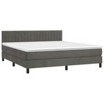 vidaXL Sommier à lattes de lit avec matelas LED Gris foncé 180x200 cm
