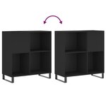 vidaXL Armoire à disques noir 84 5x38x89 cm bois d'ingénierie