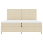 vidaXL Lit à ressorts avec matelas Crème 200 x 200 cm tissu