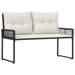 vidaXL Banc extérieur Noir et blanc crème 118 x 55 x 82 cm