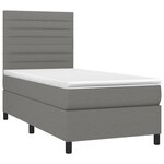vidaXL Sommier à lattes de lit avec matelas et LED Gris foncé 90x200cm