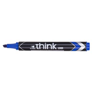 Marqueur Permanent Think pointe biseautée 1 5-5mm bleu séchage rapide peu odorant DELI