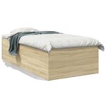 vidaXL Cadre de lit chêne sonoma 90x200 cm bois d'ingénierie