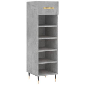vidaXL Armoire à chaussures gris béton 30x35x105 cm bois d'ingénierie