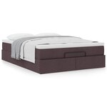 VidaXL Cadre de lit ottoman avec matelas marron foncé 140x190 cm tissu