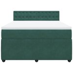 vidaXL Sommier à lattes de lit et matelas Vert foncé 140x190cm Velours