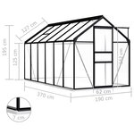 vidaXL Serre avec cadre de base Anthracite Aluminium 7 03 m²