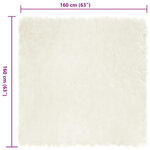 vidaXL Tapis en Peau de Mouton Synthétique Blanc 160 x 160 cm