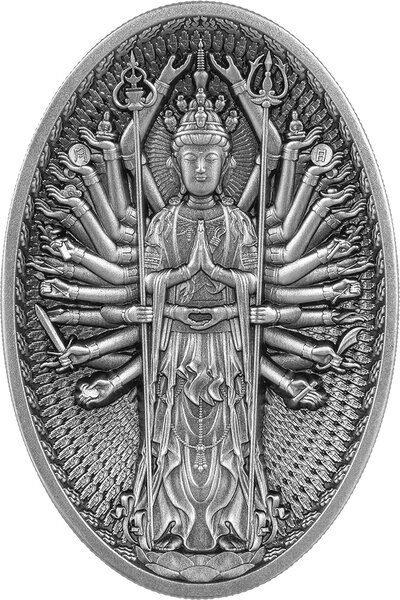 Pièce de monnaie en Argent 25000 Francs g 155.5 (5 oz) Millésime 2023 THOUSAND ARMS GUANYIN