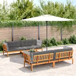 vidaXL Salon palette de jardin avec coussins 5Pièces bois d'acacia massif