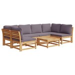 vidaXL Salon de jardin avec coussins 7 Pièces bois massif d'acacia