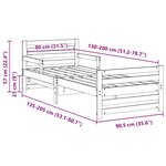vidaXL Cadre de lit Brun cire 80 x 200 cm Bois d'ingénierie