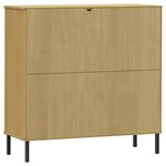 vidaXL Bibliothèque avec pieds en métal Marron 90x35x90 5 cm Bois OSLO