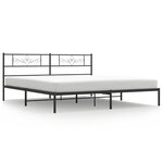 vidaXL Cadre de lit métal sans matelas avec tête de lit noir 200x200cm