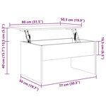 vidaXL Table basse Chêne fumé 80x50 5x41 5 cm Bois d'ingénierie