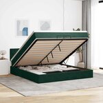 vidaXL Cadre de lit ottoman avec matelas vert foncé 200x200 cm velours
