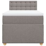 vidaXL Sommier à lattes de lit avec matelas Taupe 90x200 cm Tissu